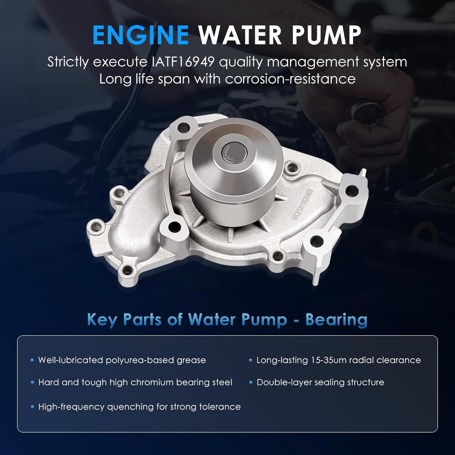 ECCPP Timing Belt Kit with Water Pump Compatible For Lexus ES300 ES330 RX330 RX400h 2002-2006 For Toyota Camry For Highlander For Sienna 2004-2008 For Toyota Solara 13505-20030 13568-09080