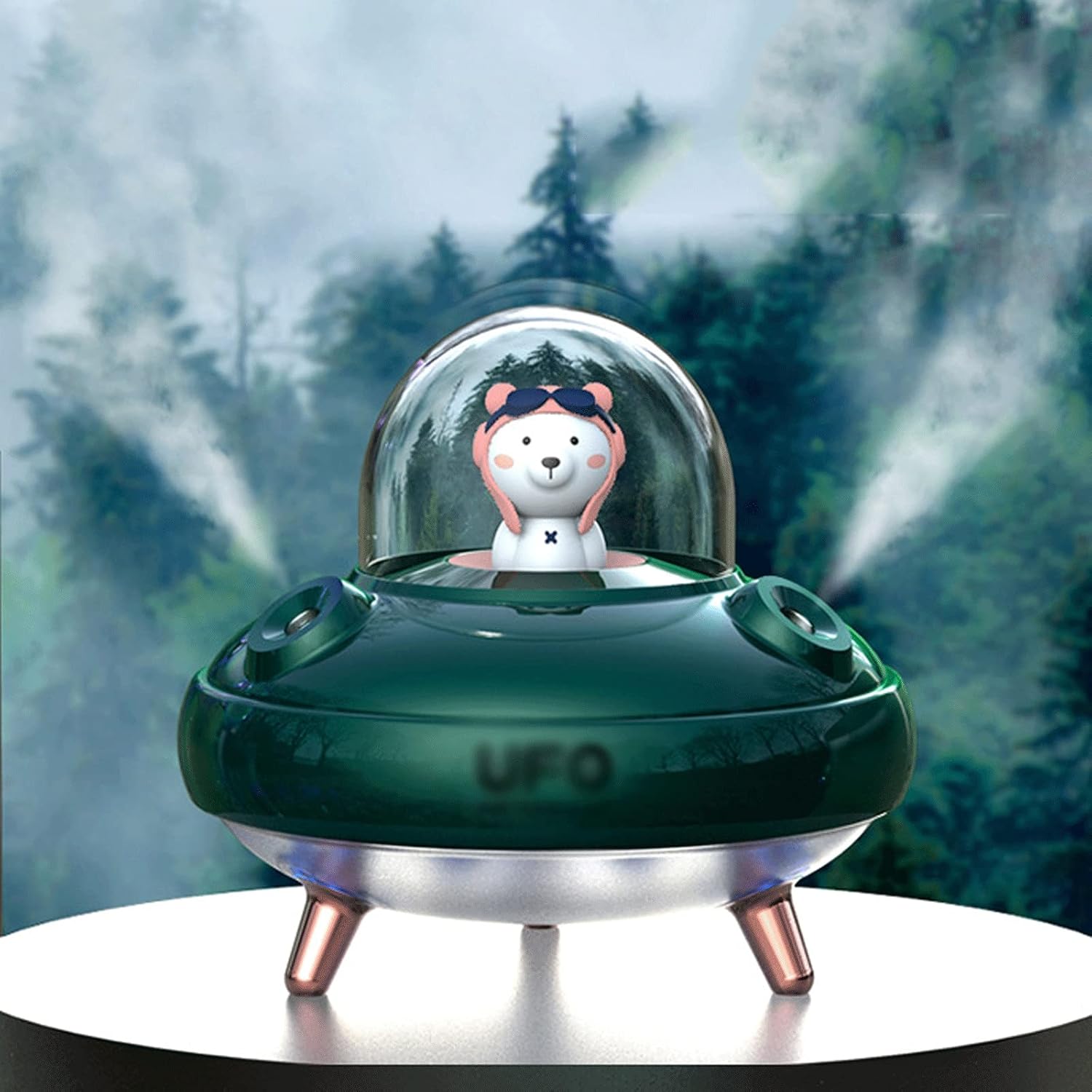 Portable Mini Mist Humidifier – 400ml Dual Spray Humidifier USB Spray Night Light Mute Bedroom Household Mini Cute Pet Water Replenishment Instrument for Home Bedroom Office and Travel