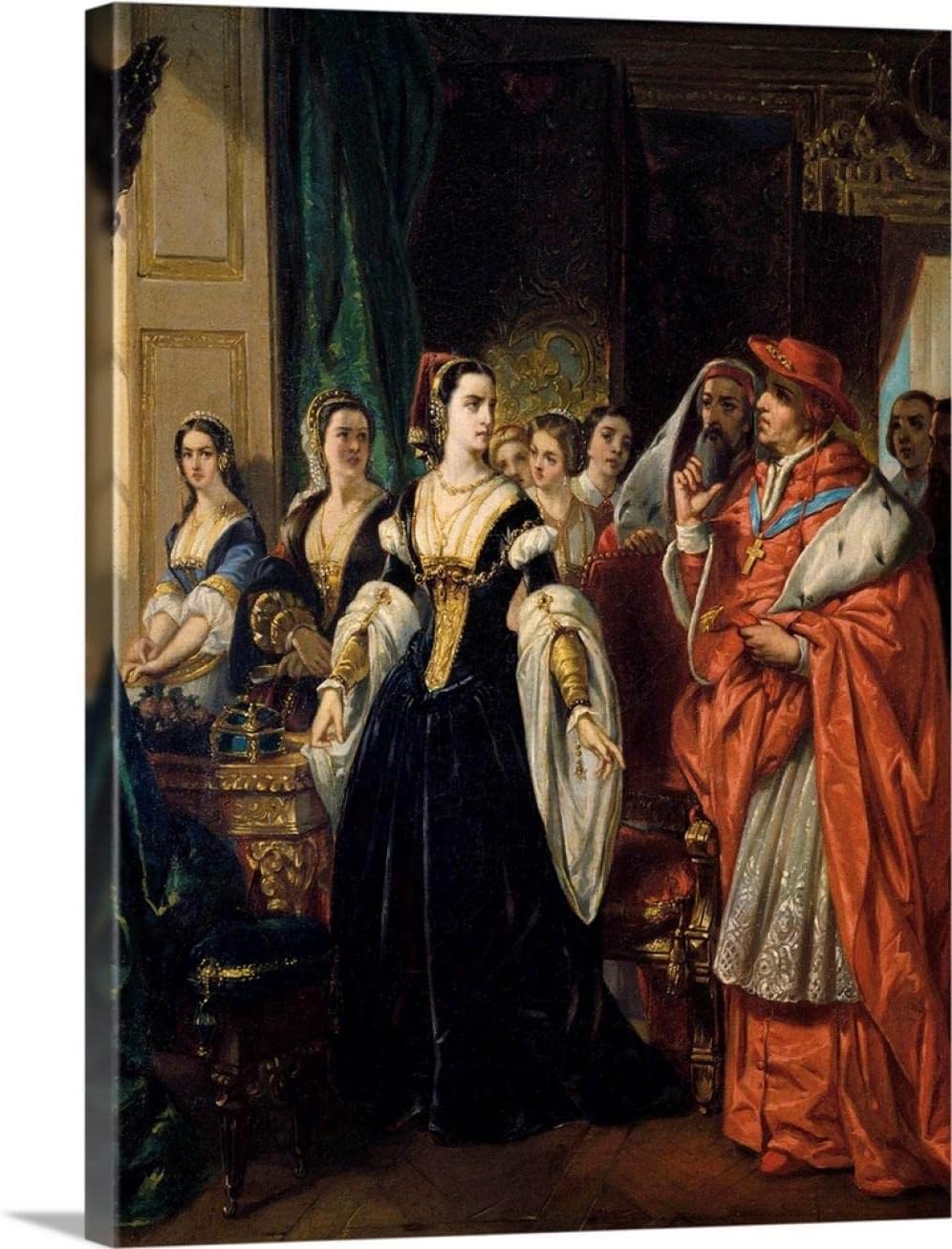 SYSMYXGS Paint by Numbers for Adults, Easy Drawing DIY Oil Canvas Painting Kits,Home Wall Decoration — Divorce of Henry VIII and Catherine of Aragon Before Cardinal of wolsey, by Eugene Deveria
