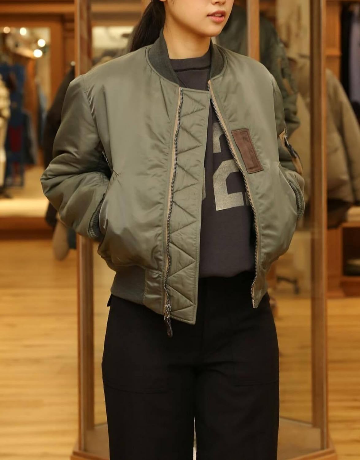 BAIMORE Unisex MA-1 Vintage Military Bomber Flight Cotton Jacket Workwear Outerwear for Fall and Winter Casual Wear