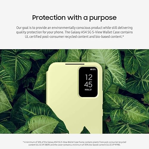 Miniatura 6 de Samsung Funda para teléfono Galaxy A54 5G S-View, funda protectora con ranura para tarjetero, ventana de visualización con toque de dedo, versión