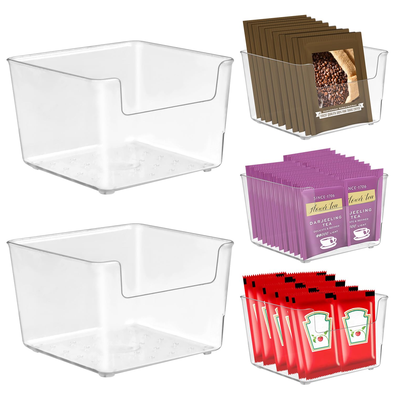 Soportes Para Paquetes De Azúcar, Porta Bolsas Té Caja Organizador Transparente Acrílico Té, Cápsulas Para Restaurante, Hotel, Cafetería, Mesa, Oficina