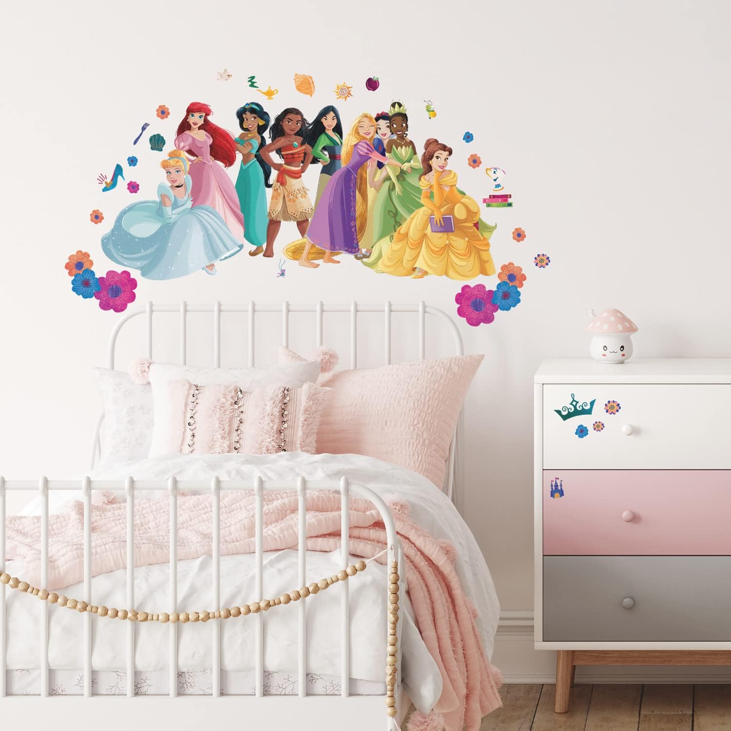 RoomMates RMK5330GM Disney Princess Flowers and Friends Giant Peel and Stick Wall Decals, Multi
