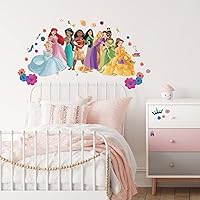 Vista 5 de RoomMates RMK5330GM Disney Princess Flowers and Friends - Calcomanías de pared gigantes para despegar y pegar, multicolor