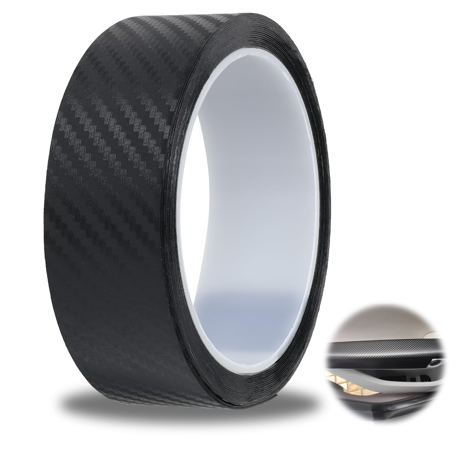 Pellicola Carbonio Adesiva 3CM*5M Protezione Paraurti Auto Antigraffio Fibra di Carbonio
