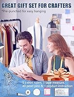 Vista 7 de Vowlove Guía de regla de camiseta para alineación de vinilo – Reglas de camisetas para centrar diseños de gráficos de colocación, regla de medición