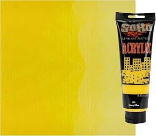Soho Urban Artist Heavy Body Acrylic Paint - 250 ml Tube - Primary Yellow - Thick, Rich Color, Excellent Coverage, Professional Quality - Artists Acrylic Paint