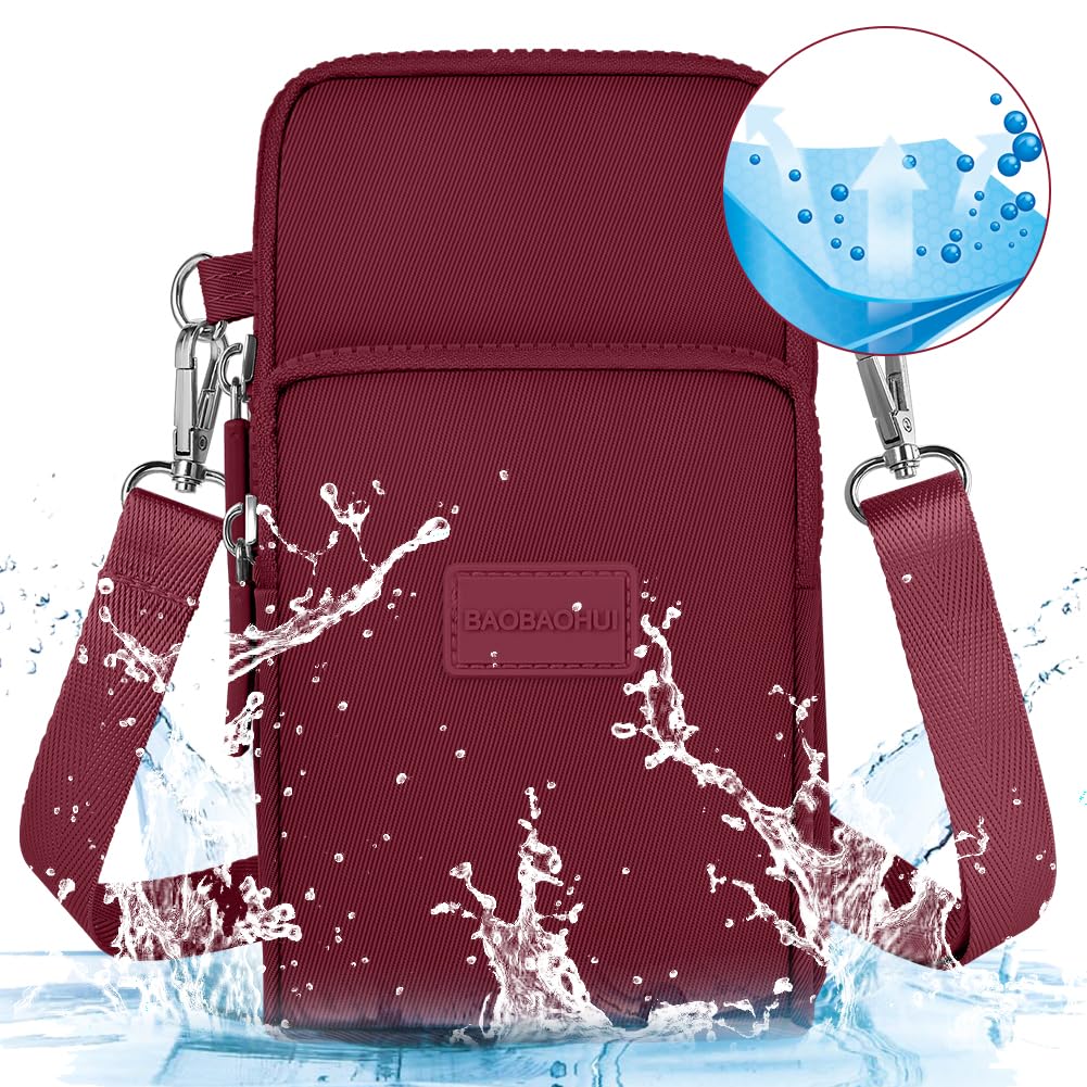 Aucuu Mała damska torba na telefon komórkowy, damska torba na telefon komórkowy z regulowanym paskiem, tkanina Oxford Crossbody Torba do biegania na telefon 7" (z gniazdem słuchawkowym)