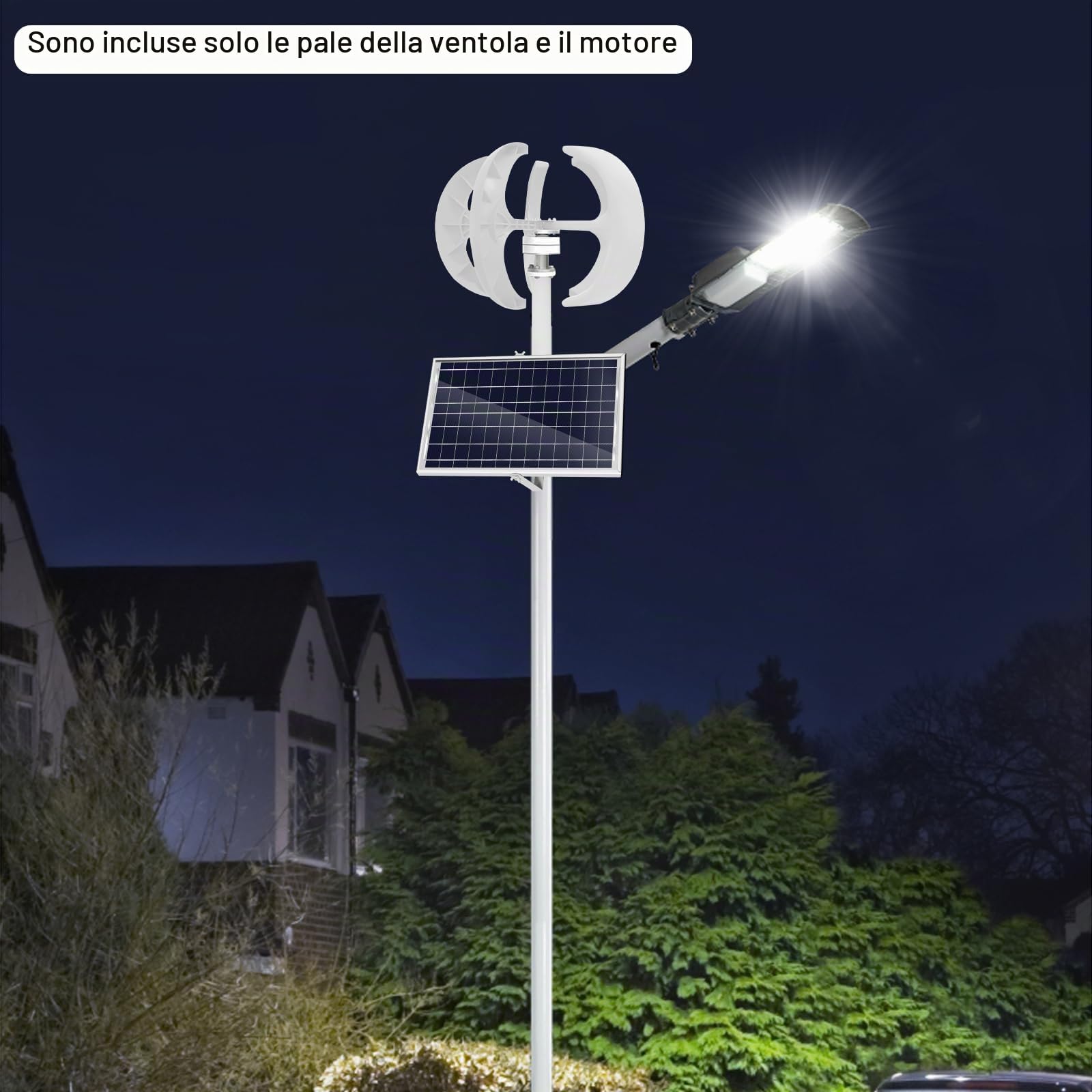 Turbine Generator Lantern Wind Lanterna Bianca Turbina eolica con controller, Generatore eolico per lampade eoliche e solari, 600 W, 24 V, 90 x 60 cm