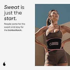 Sports Research Sweet Sweat Waist Trimmer (Core Series) - Premium Sweat Enhancing Fitness Band for Women & Men - Adjustable Fit  Latex-Free Neoprene - Pink Logo, Large