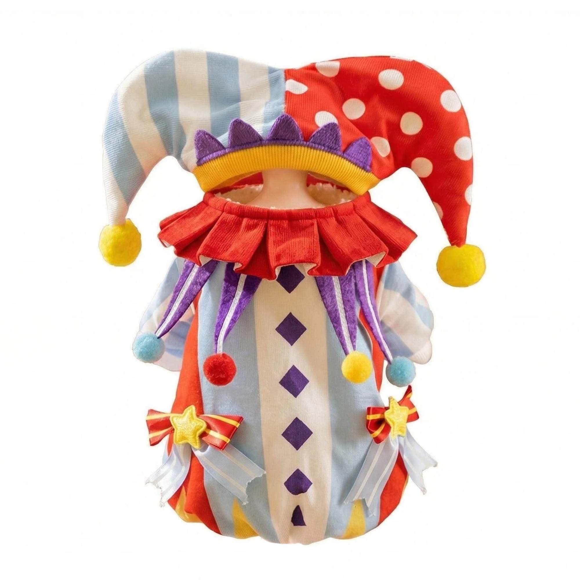 FLAdorepet Small Dog Halloween Circus Clown Costume with Jester Hat,XL