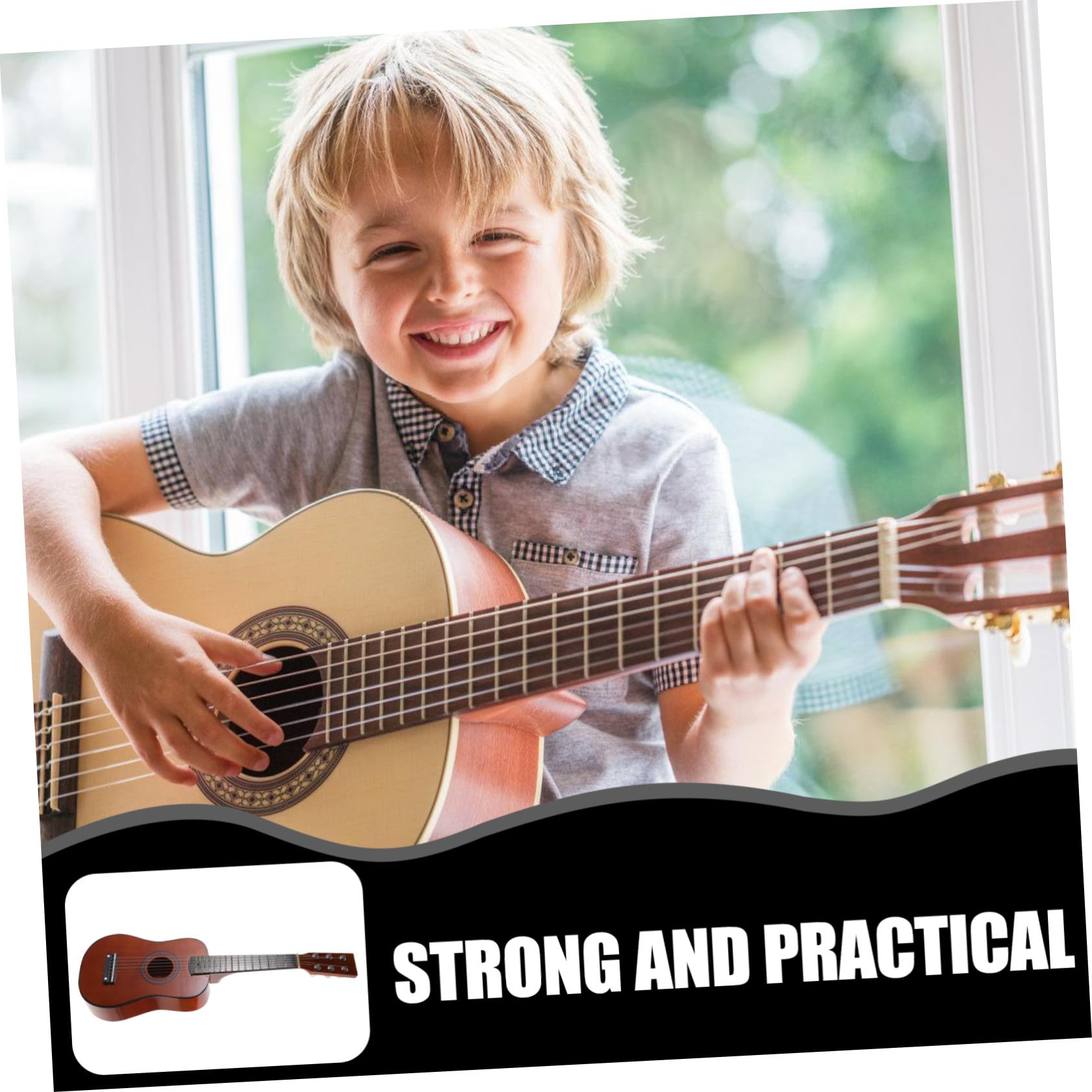 Guitarra de Madera Infantil 23 Pulgadas 1 Pieza para Principiantes