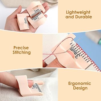 3pcs Sewing Finger Ruler, Finger Stitching Rulers Edge Stitch Lock and Sewing Gauge Sewings Measuring Gauge Template Kit 3 Sizes 2/3/4mm DIY Stitching Guide Tool for Sewings Beginners