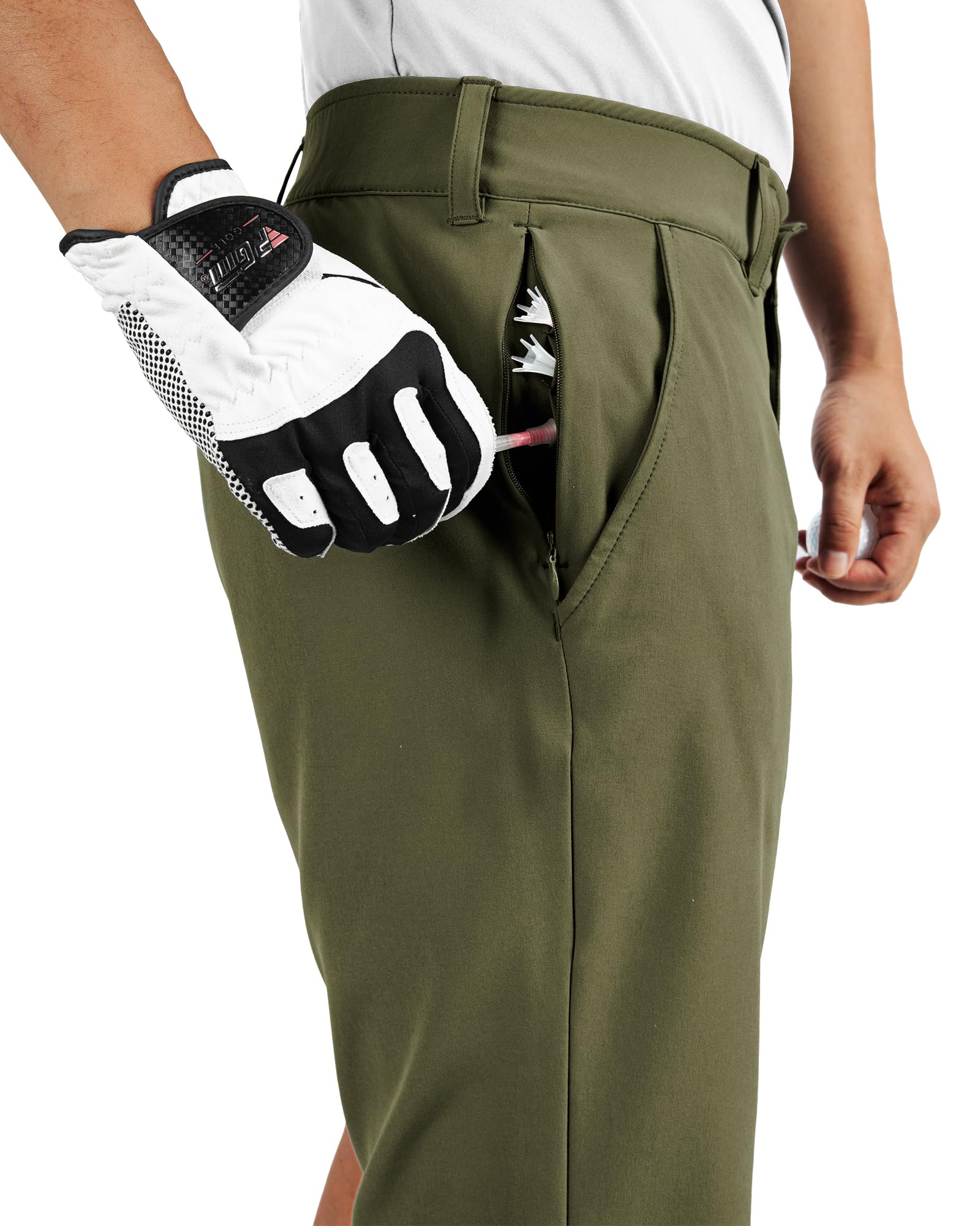 33,000ft Pantalones cortos de golf para hombre, ligeros, de secado rápido, elásticos, con bolsillos, entrepierna de 11 pulgadas, para viajes casuales