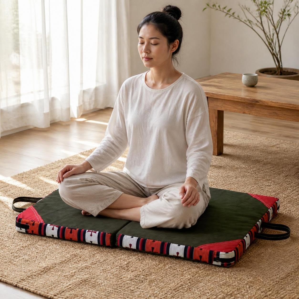 Cojín Meditación Plegable Chino, Grande, grueso 178x78x7cm
