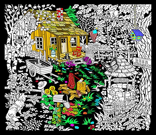 Cabin Well - 23x20 Fuzzy Velvet Detailed Coloring Poster