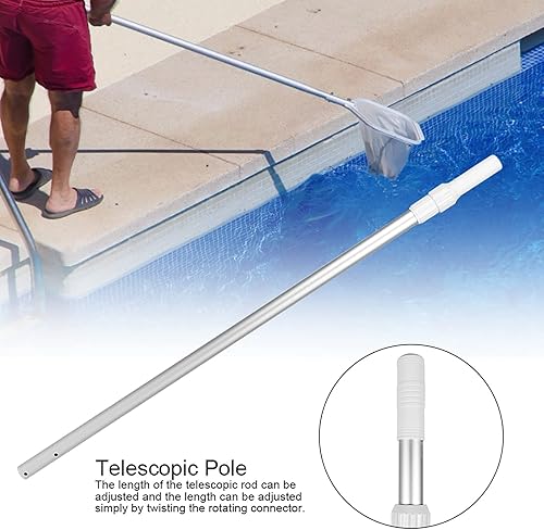 Miniatura 4 de TOPINCN Aluminum Alloy Telescopic Pole, Wear Resistant, Ergonomic Handle Design, Wide Range of Uses, for Pool, Leaf Net, Suction Heads
