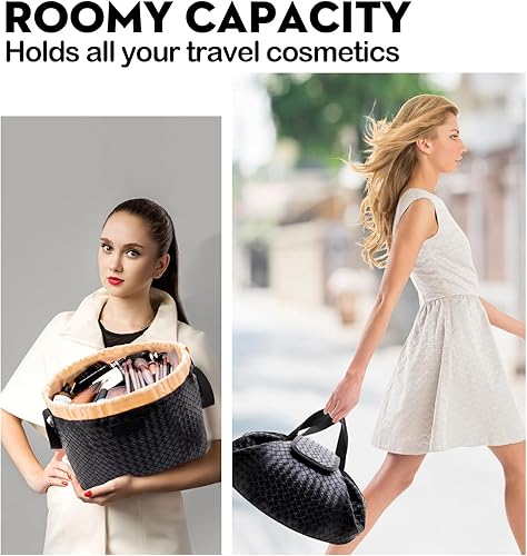 Miniatura 2 de Organizador de maquillaje grande con cordón, bolsa de maquillaje de barril para cosméticos, bolsa de aseo para viajes, bolsas de maquillaje