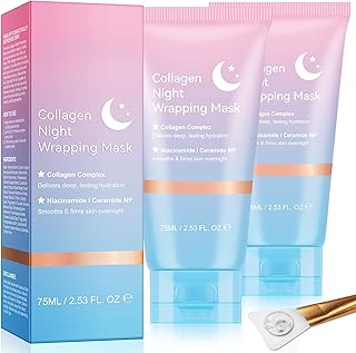 Máscara de colágeno para envolver la noche, m...