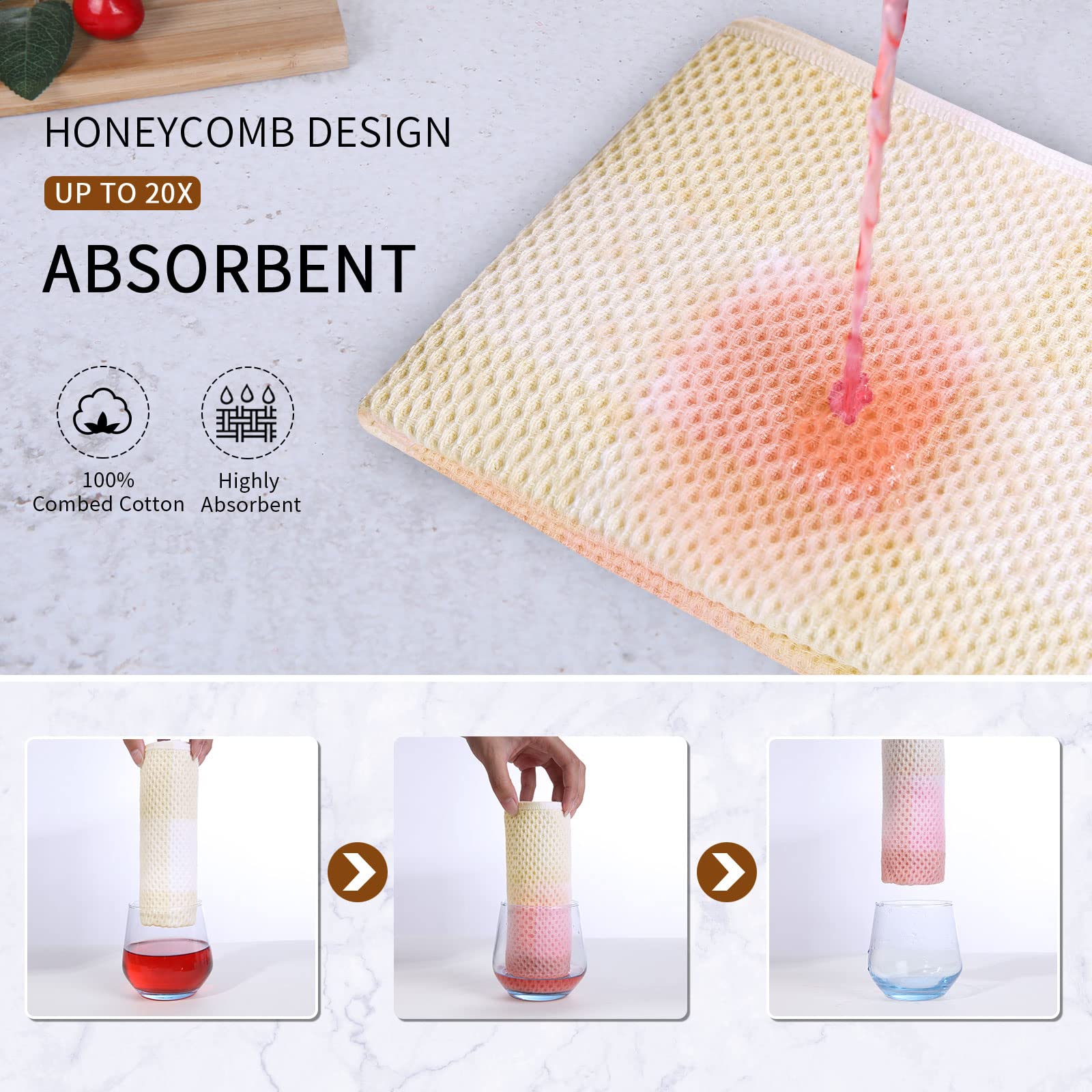Snapklik.com : 100% Cotton Waffle Weave Plaid Dish Cloths, 12 X 12 ...