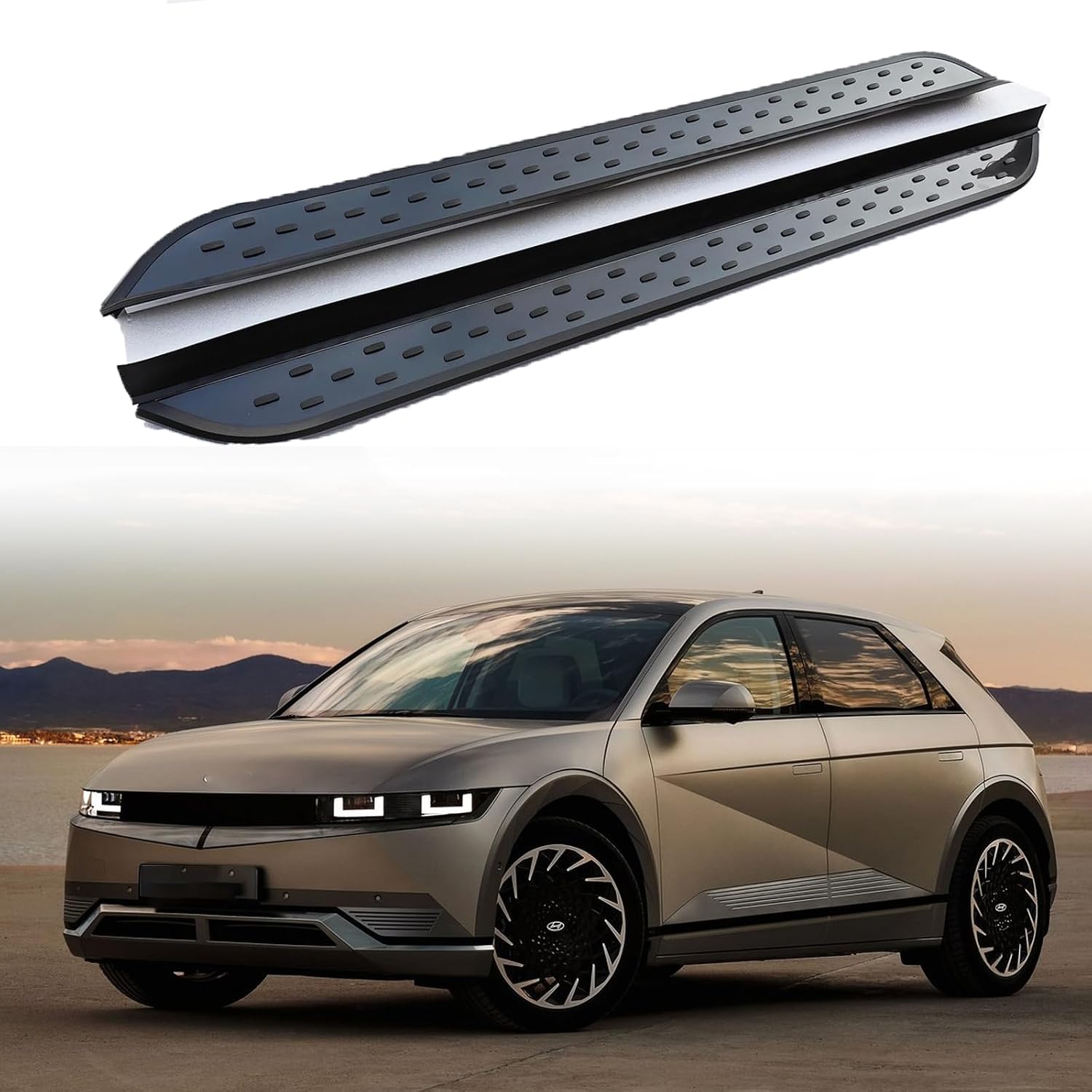 2PCS Side Step Black fit for Hyundai IONIQ 5 2022-2025 2026 Running Board