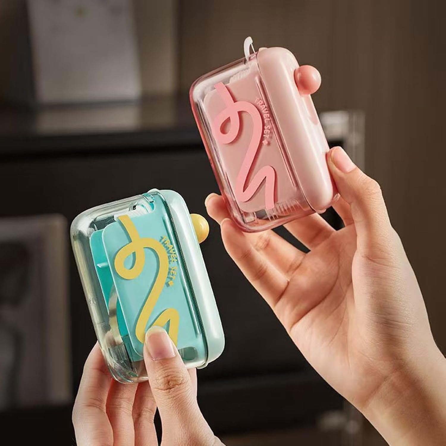 Hygienic Floss Stick Box Automatic Floss Pick Dispenser, Travel Case with Transparency Shell, Refillable Flosser Holder image 5