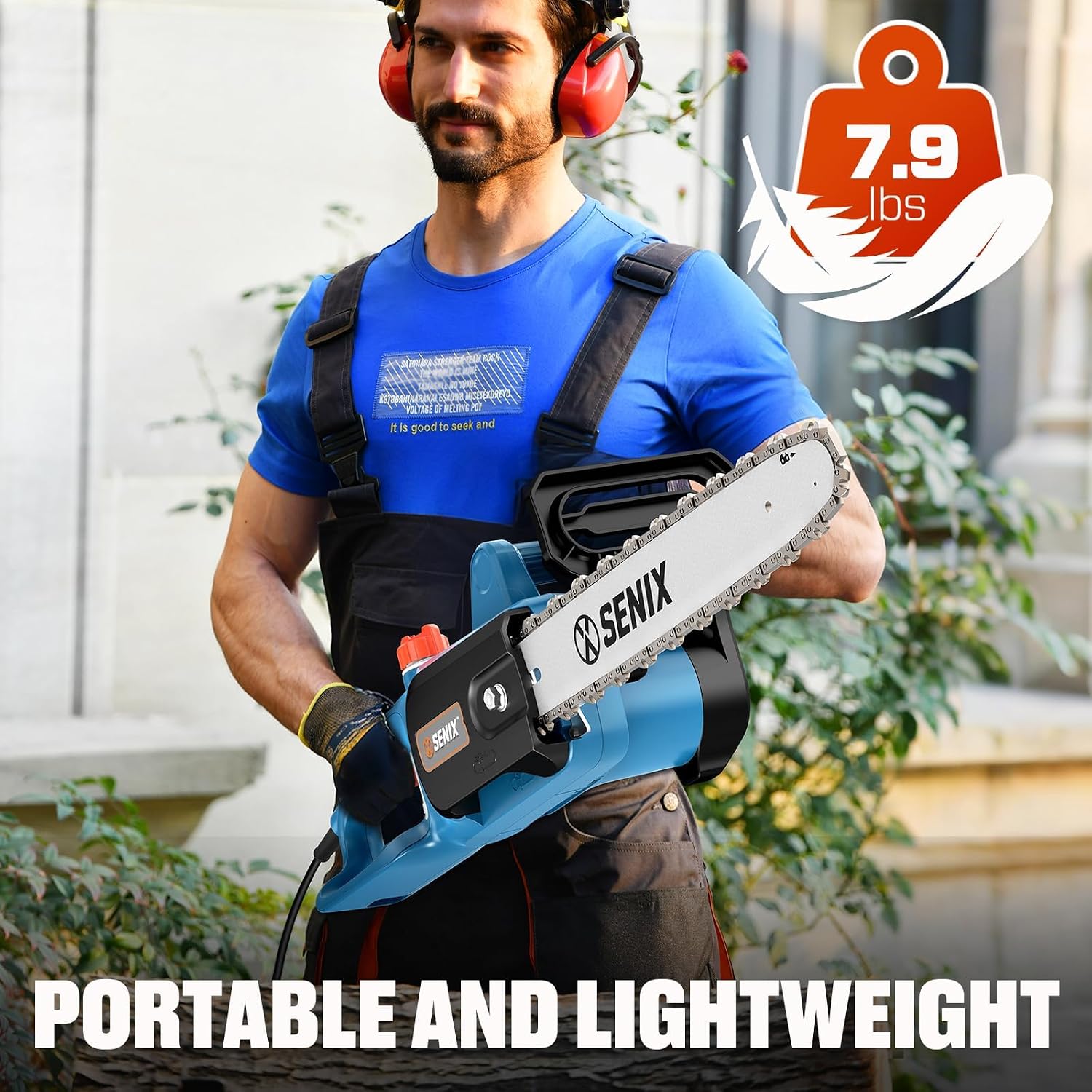 SENIX Electric Chainsaw, 14" Corded Chainsaw,CSE10-L photo 4