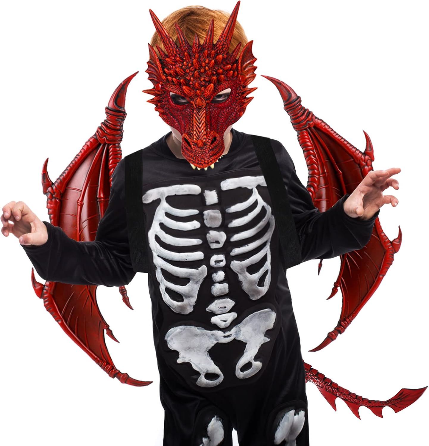 Nirvany Dragon Costume for Kids Boys Girls, Wing Tail Mask Set, Cosplay Halloween Costume - Image 3