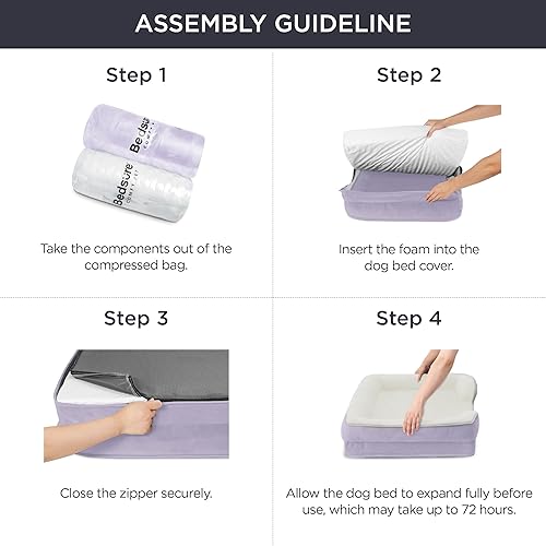 Vista 148 de Bedsure - Cama ortopédica mediana para perros, sofá cama impermeable para perros medianos, espuma de soporte con funda extraíble y lavable, forro