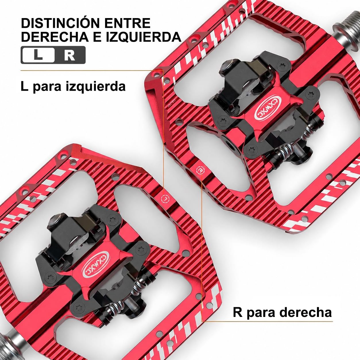 CXWXC Pedales de Bicicleta con Clic y Pedales Planos con 3 rodamientos, Pedales de Aluminio MTB, 9/16 Pulgadas, Pedales de Bicicleta para Bicicleta de Carretera, Bicicleta de montaña