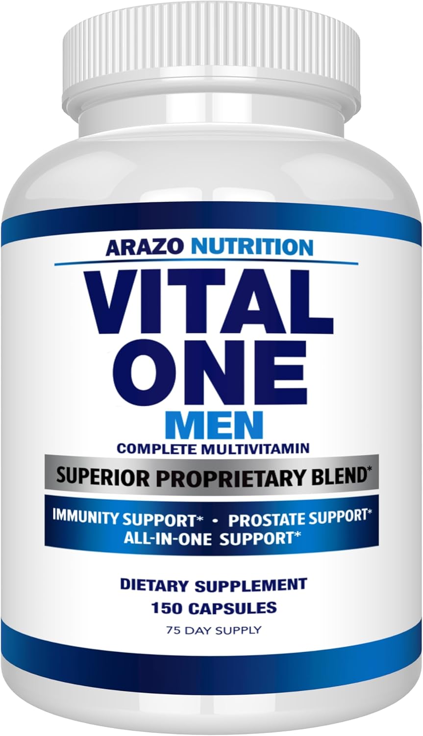 Arazo Nutrition Vital One Multivitamin for Men – Daily Wholefood Supplement – 150 Vegan Arazo Nutrition Vital One Multivitamin for Men – Daily Wholefood Supplement – 150 Vegan