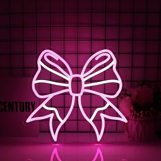 Bow Neon Sign Led Neon Lights Neon Signs for Wall Decor Light Up Sign for Birthday Party Club Gift
