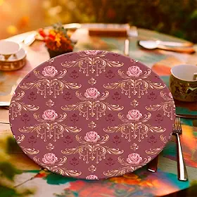 Capa Para Sousplat Jogo Americano de Flores Floral Microfibra 35cm Unidade (SFLS0011)