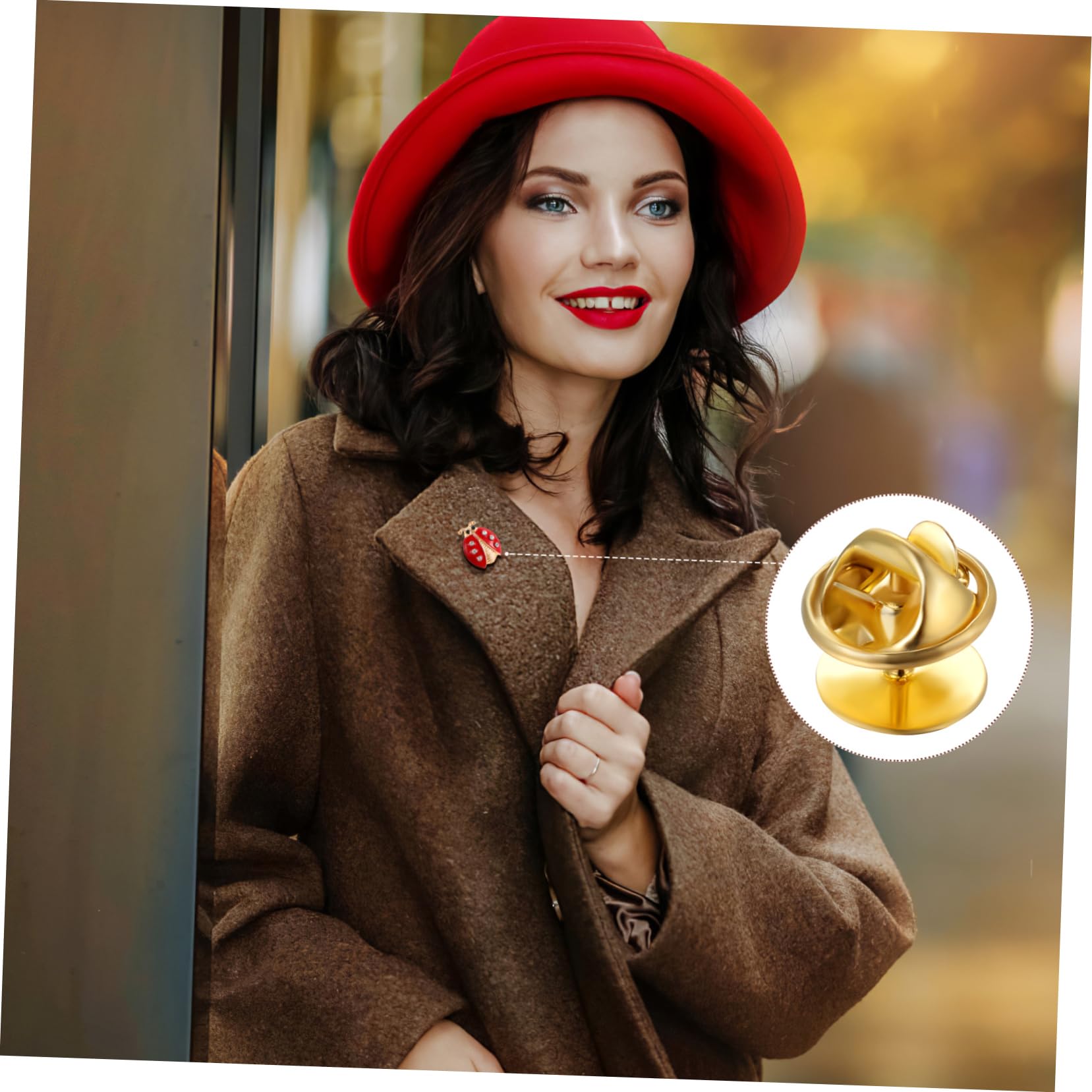 ERINGOGO 60-Pack Jewelry Pin Set Butterfly Flat Pins Craft Badge Backs Locking Backs DIY Accessory Making