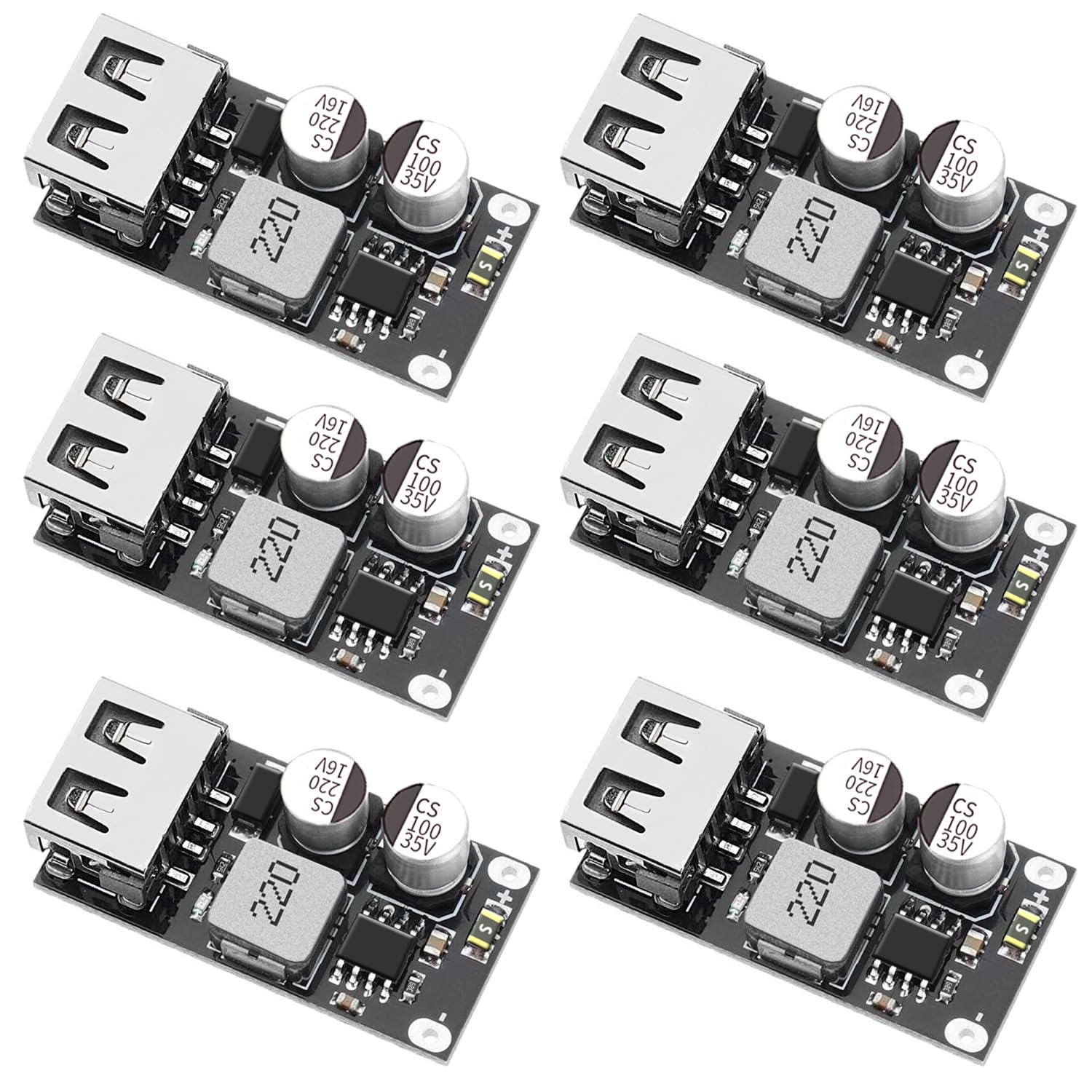 V TELESKY6 Pcs USB Buck Power Supply Module DC-DC Fast Charging Power Board, 6V12V24V32V to 5V QC3.0 Charging Circuit Board for iPhone Huawei Samsung FCP