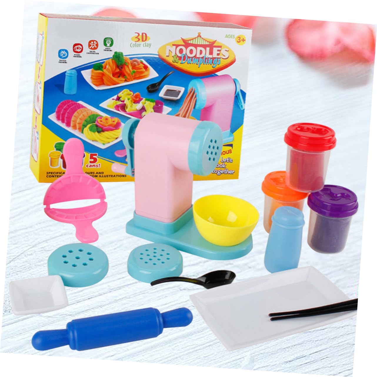 Máquina de Pasta de Plastilina para Molde para Hacer Fideos Coloridos Juguete para Modelar Plastilina Entrenamiento de Habilidades Manuales y Creatividad