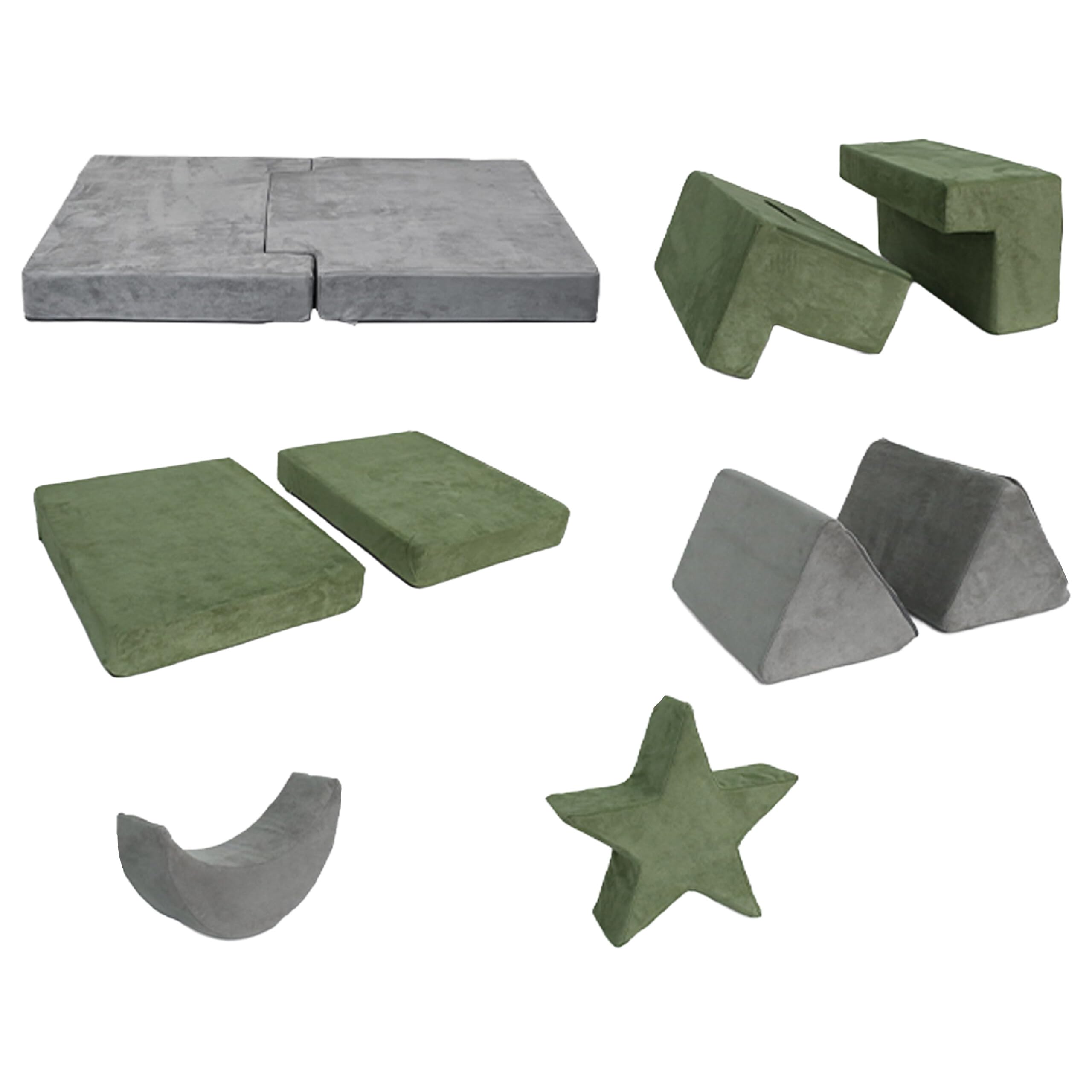 Relaxdays divanetto gioco modulare per bambini, HBT 45x140x65 cm