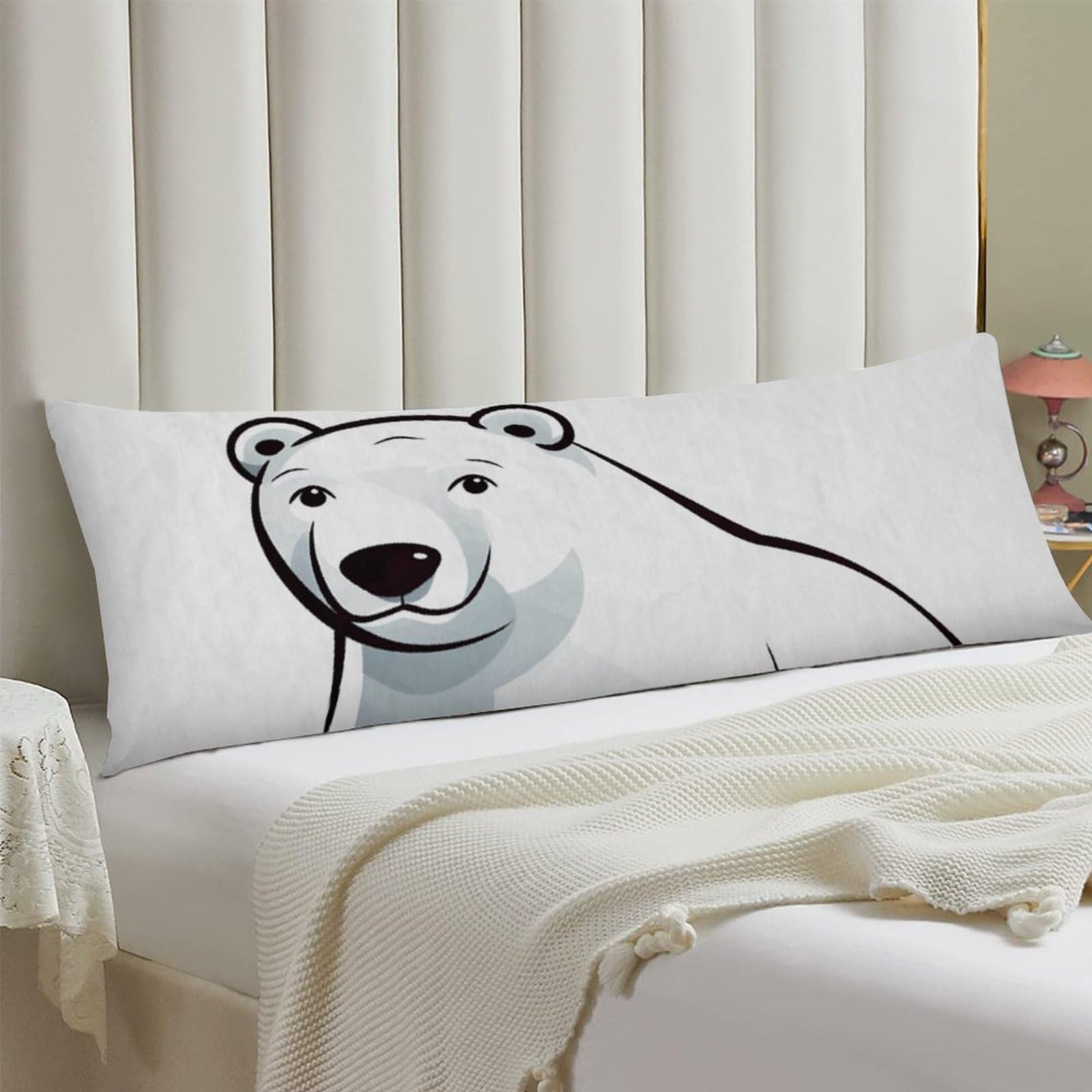 Body Pillow Cover 20x54 Long Pillow Case with Invisible Zipper Breathable Microfiber Polar Bear Pillowcase Soft Cozy Protector for Bedroom Couch Sofa Bed Home Decor All Seasons