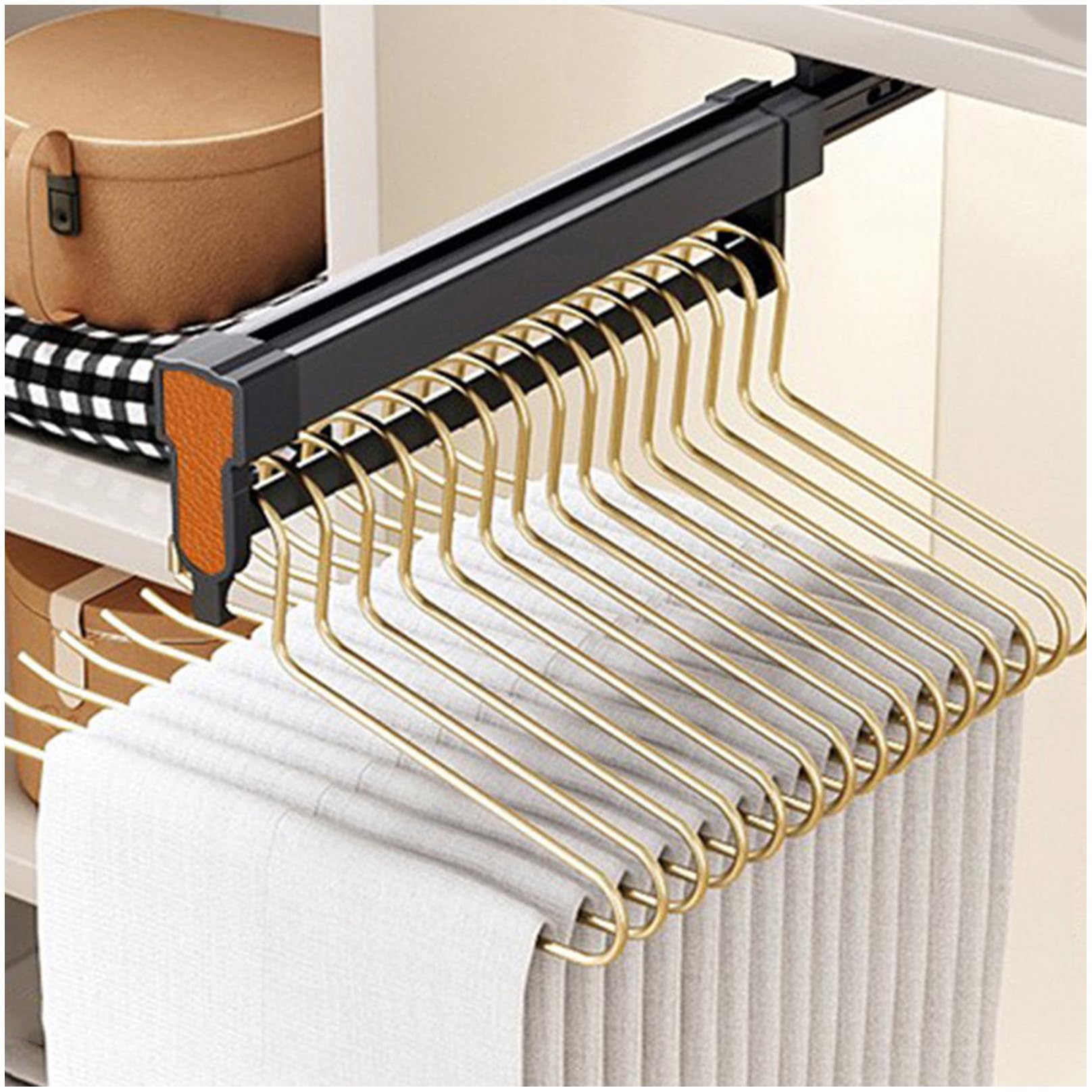 CAFIEDR Sliding Pants Hanger Spacesaving Clothing For Closet 460Mm Pullout Garment Rod Efficient Wardrobe Storage Solution For Maximizing Space,One Color 410Mm.One Color-460mm