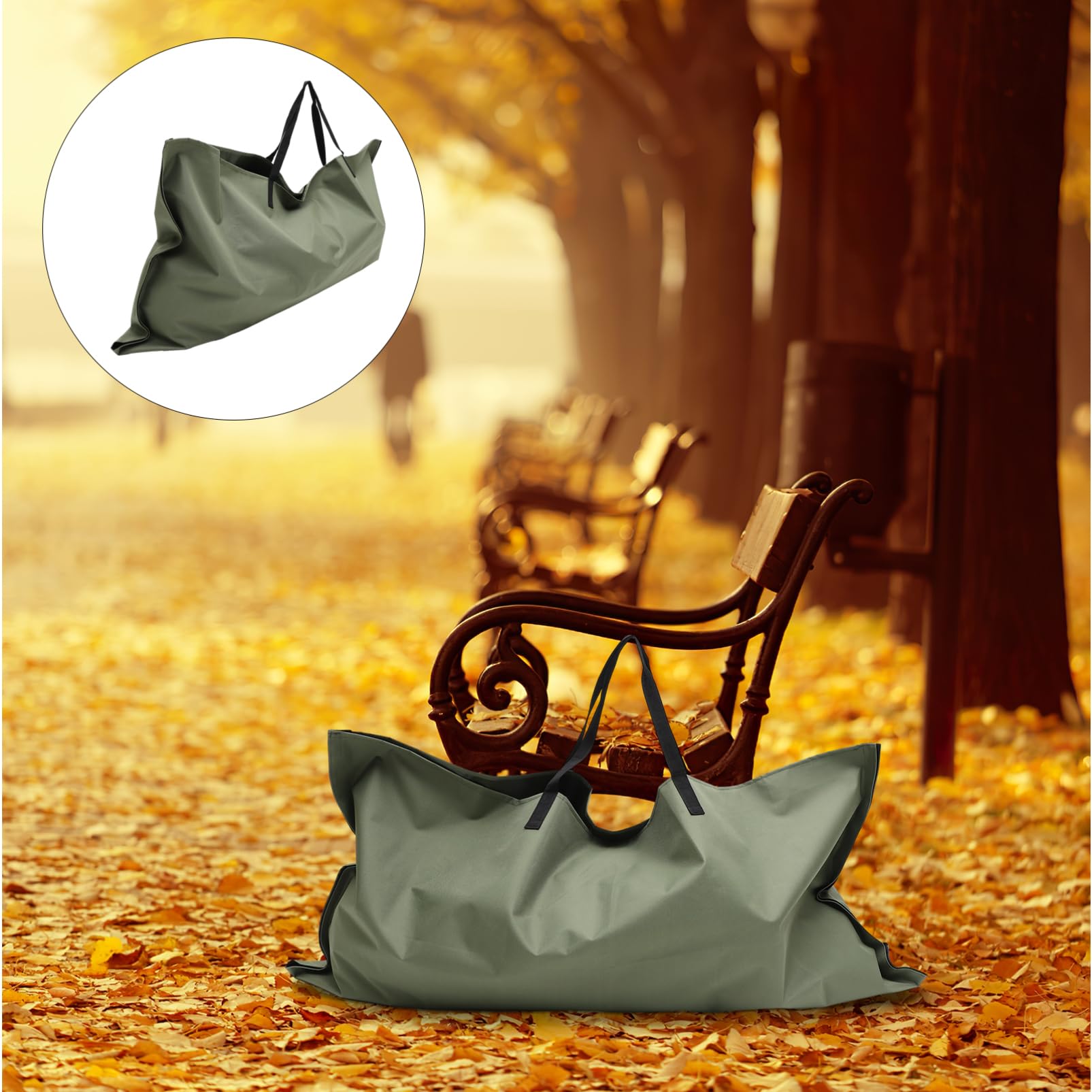Happyyami Telo Da Giardino Contenitore Per Immondizia Sacco Per Immondizia Lascia Borsa Per Raccolta Erbacce Borsa Di Stoccaggio Portatile Secchio Bidoni Della Spazzatura Green Panno Oxford