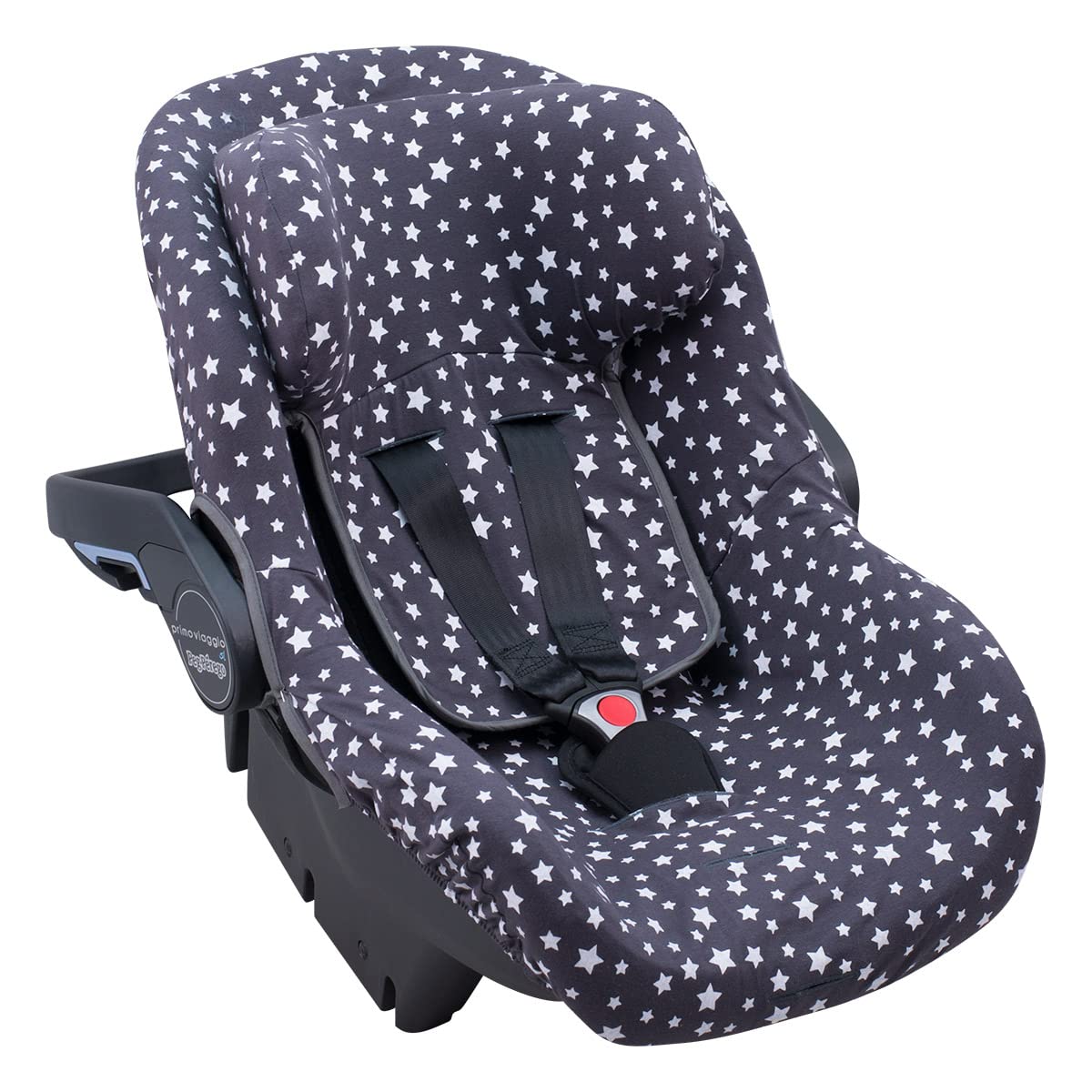 JYOKO KIDS Fodera copri seggiolino auto in cotone Compatibile con Pég Perego Primo Viaggio, Uppababy Mesa GO (WINTER SKY)