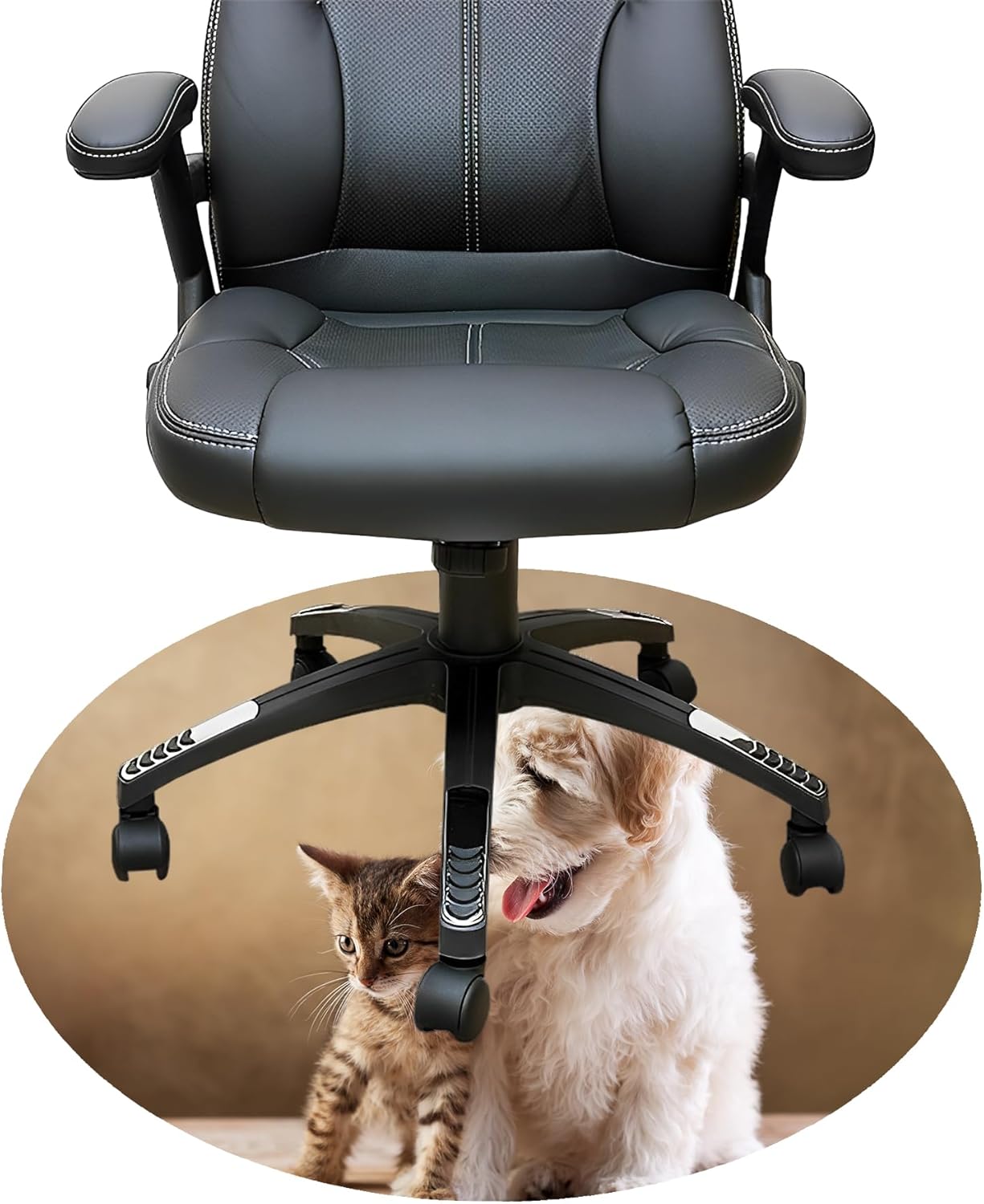 Customize Office Chair Mats Add Your Own Design Personalized Gaming Chair Mat with Photo Text Logo Image Custom Chair Carpets Floor Protector for Hardwood Floors, 36in, DeepPink