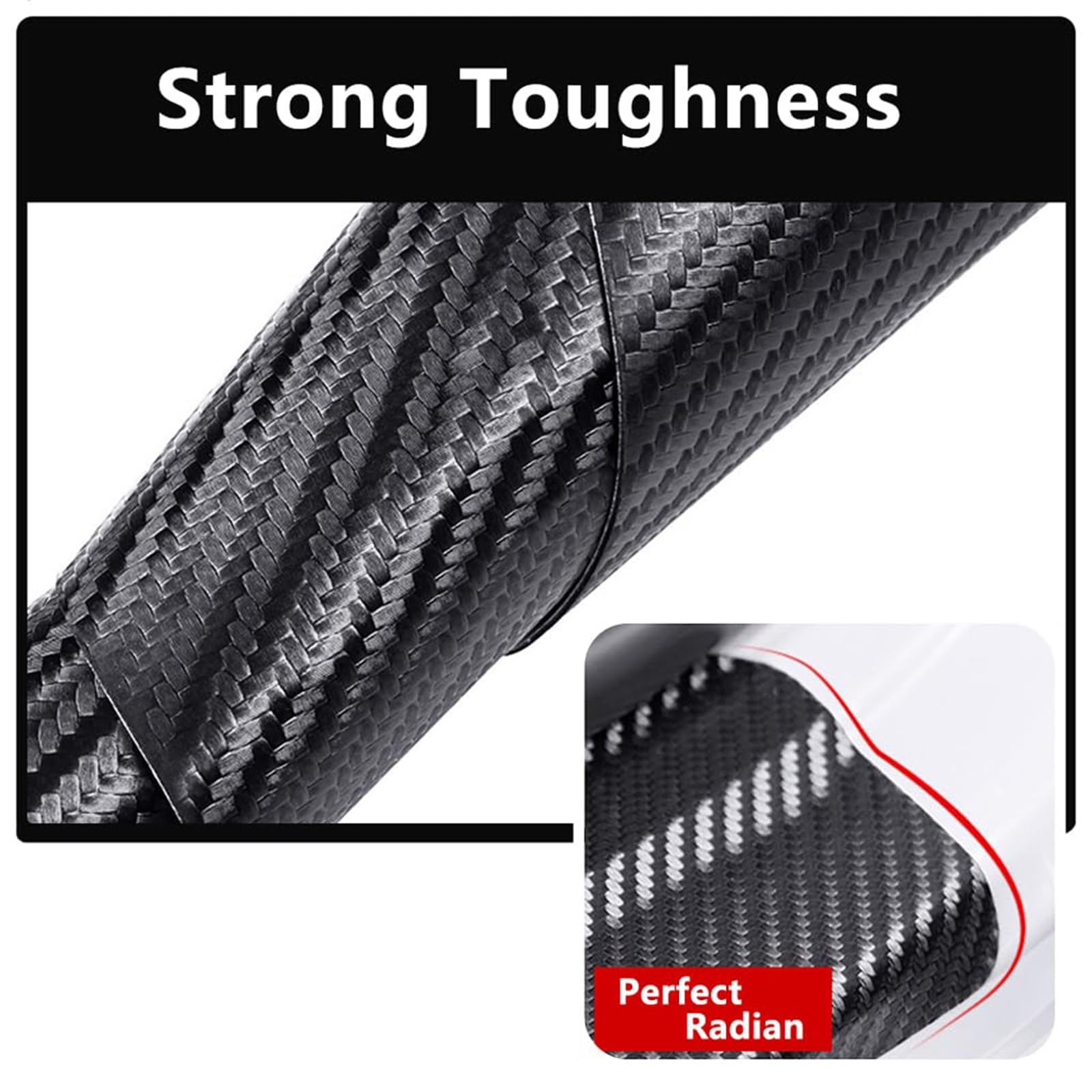 4 Pezzi Sticker Battitacco in Fibra Carbonio per Auto, per Fi-at Panda, Battitacco Protezione Plates Anti-Graffio Scuff Adesivi Styling Decorativi Accessori,Red