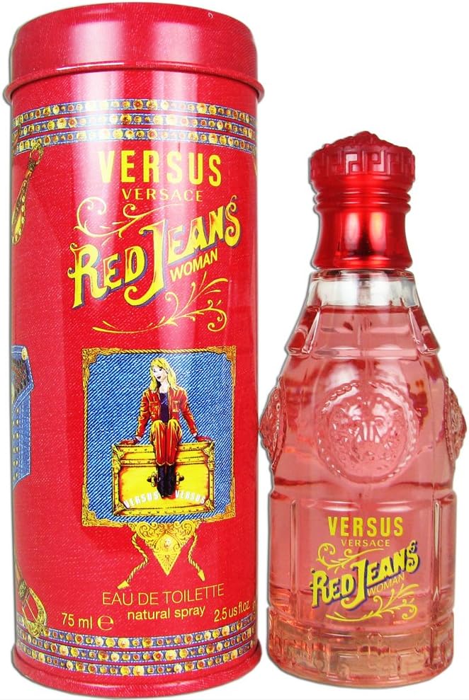 Versace Red Jeans for Women Eau De Toilette Spray, 2.5 Ounce