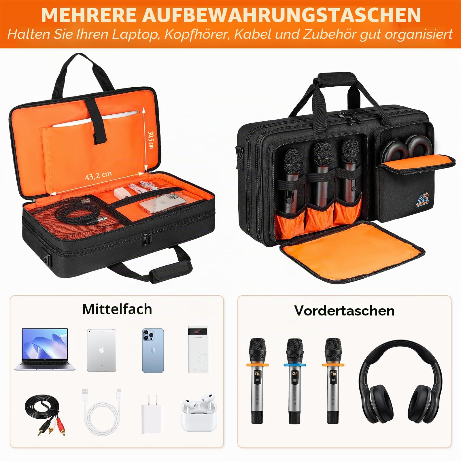 DJ Controller Tasche kompatibel mit Pioneer DJ DDJ-FLX4/DDJ-400/DDJ-REV1/DDJ-SB3/Numark Mixtrack Pro FX/Platinum FX/Mixstream Pro+/Pro Go/Roland DJ-202/Hercules Inpulse 500/NI Traktor Kontrol S3