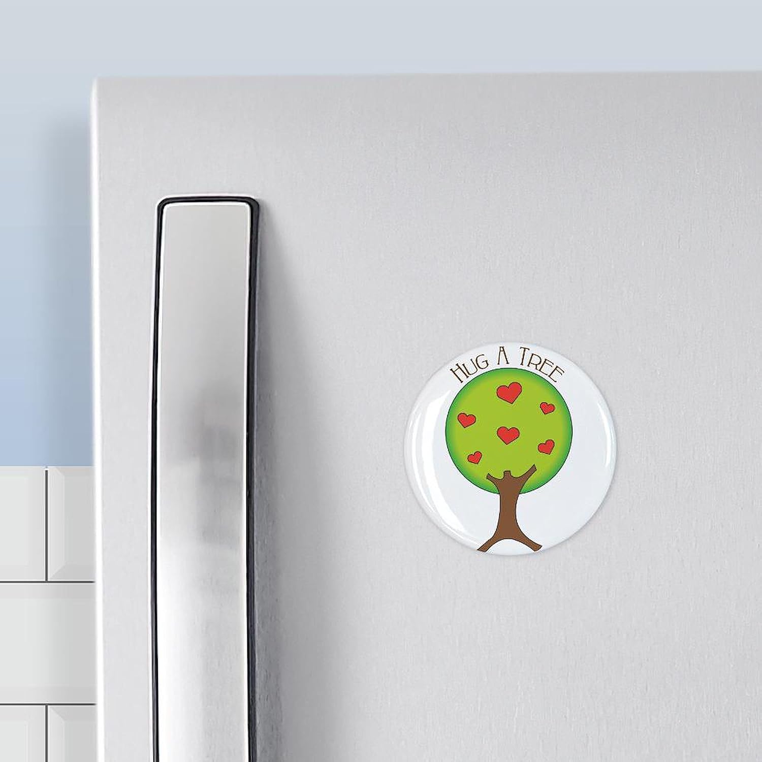 CafePress Hug A Tree Magnets 2.25" Round Magnet, Refrigerator Magnet