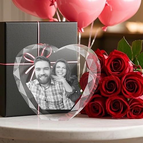 Miniatura 7 de Foto de cristal 3D, regalos de fotos personalizados para mujeres, esposa, hombres, mamá, padre, parejas, vidrio óptico grabado con láser