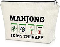 Vista 9 de Sazuwu Mahjong - Regalos para mujeres, 2 bolsas de maquillaje, regalos para jugadores de Mahjong, regalos temáticos de Mahjong, bolsa de cosméticos