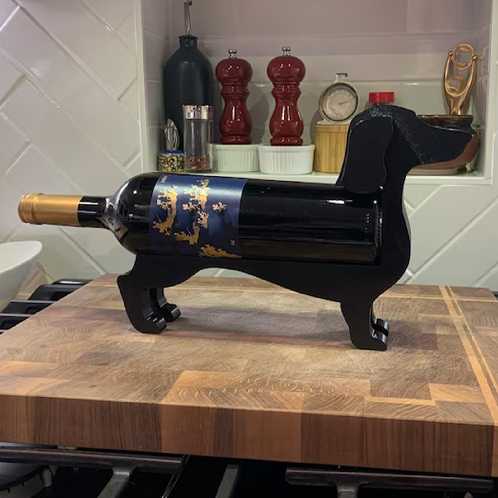 Amazon｜ノベルティ 犬 装飾 ダックスフンド ワインボトルホルダー