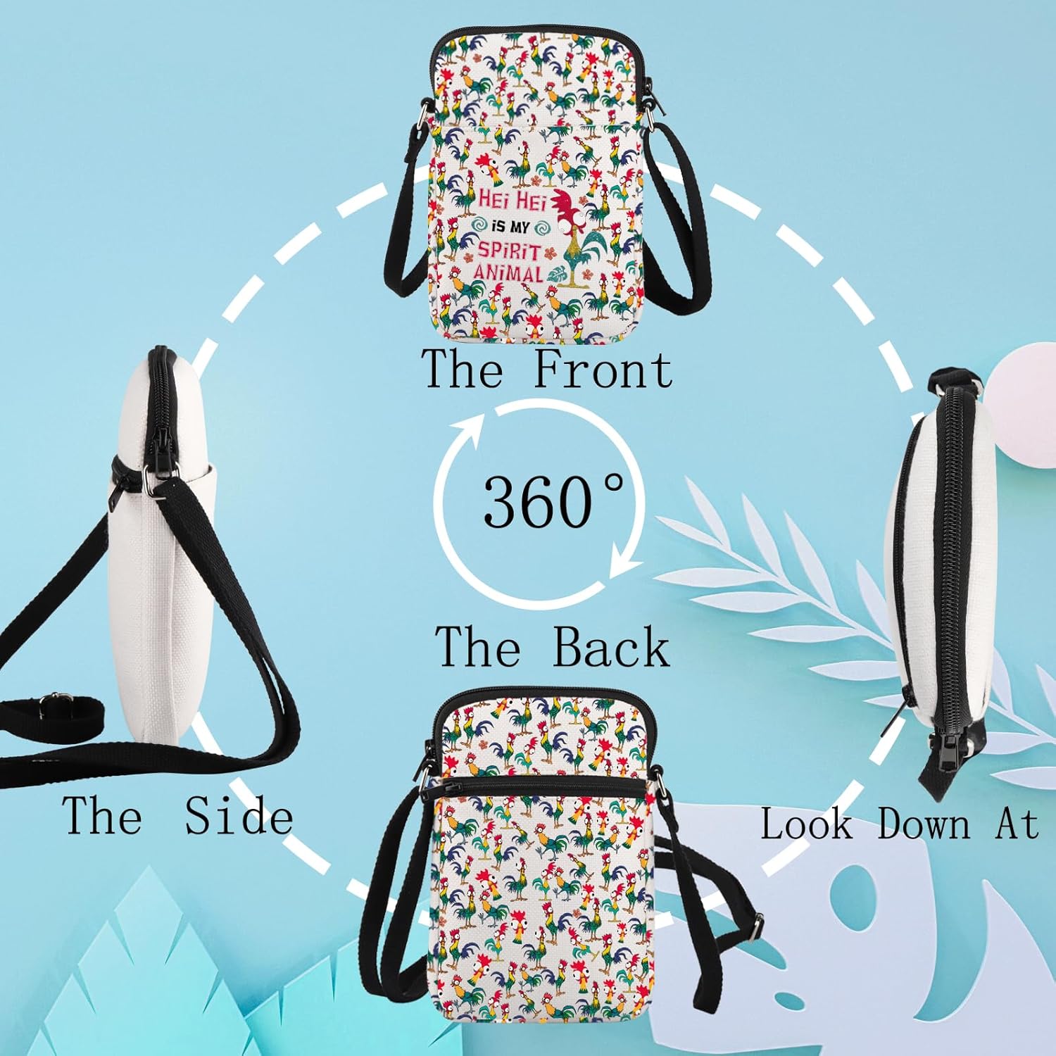 LEVLO Hei Chicken Crossbody Bag Chicken Lover Gift Hei Is My Spirit Animal Shoulder Bag Cartoon Movie Merchandise - Image 6